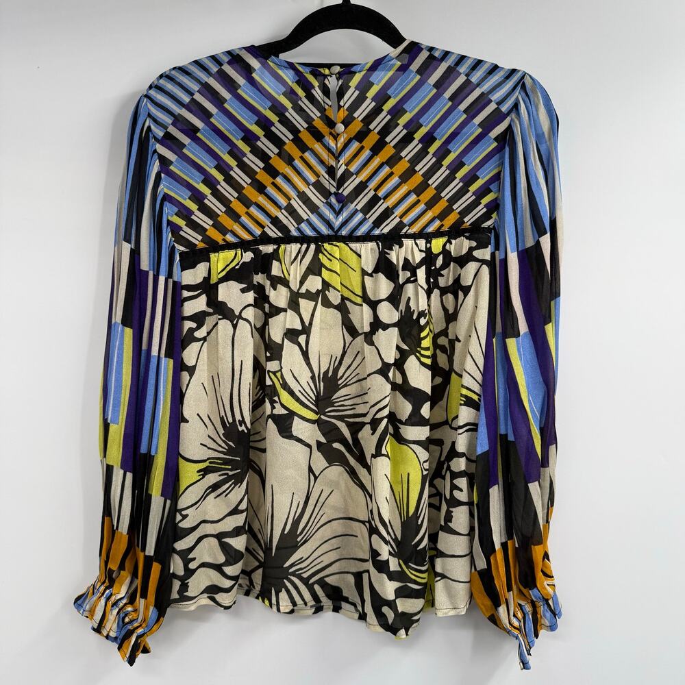 Blank London Anthropologie Miranda Peasant Blouse Womens Small Petite Floral - Picture 6 of 12